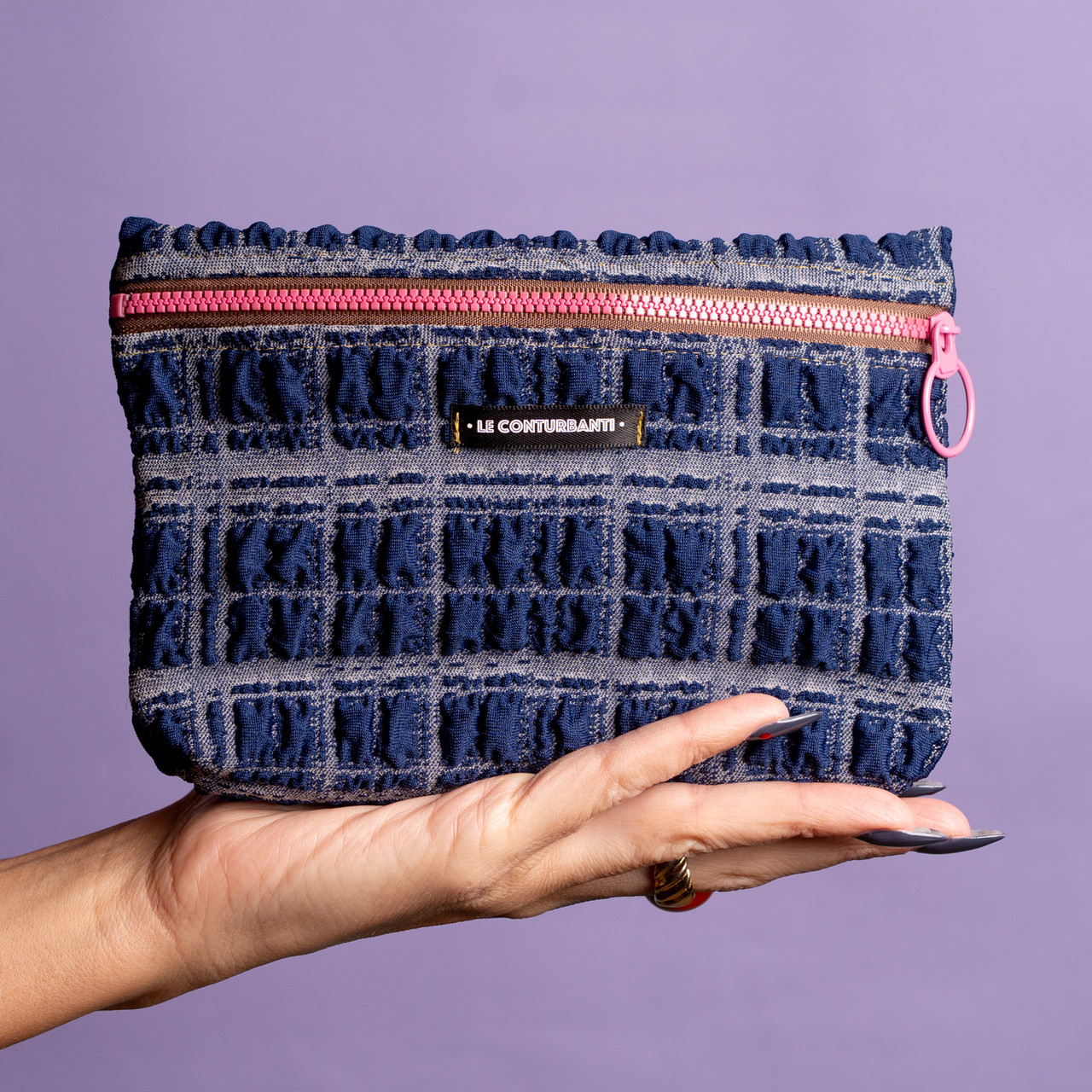 Pochette Blu Seersucker -  - Le Conturbanti Concept Store