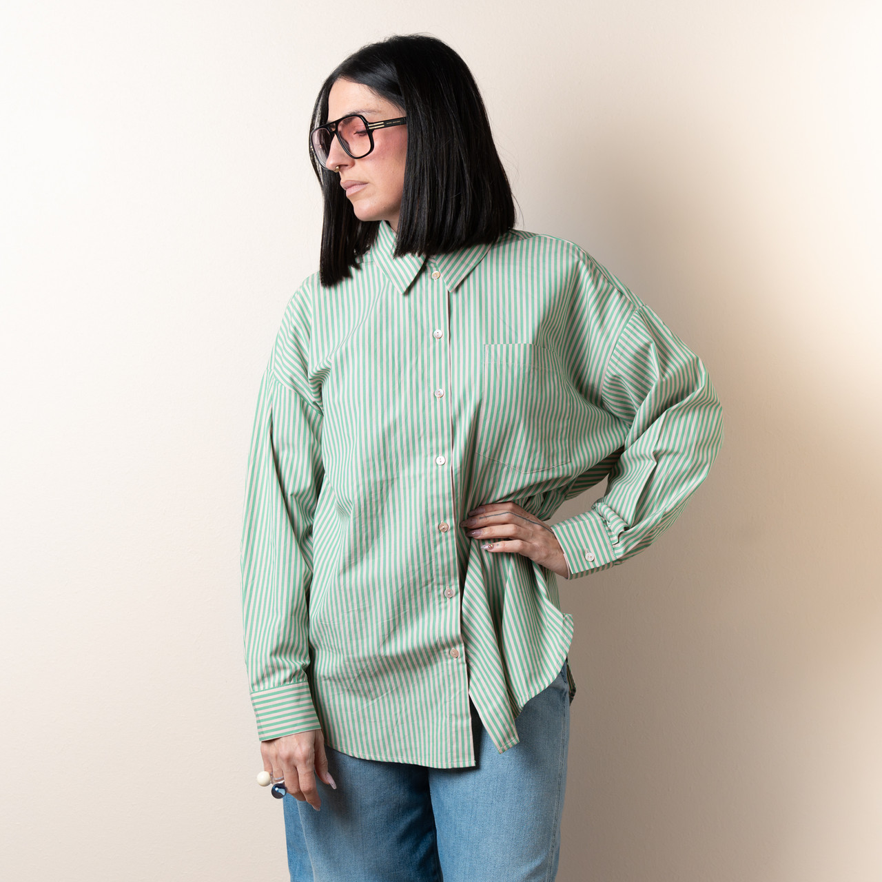 Camicia a righe verdi -  - Le Conturbanti Concept Store