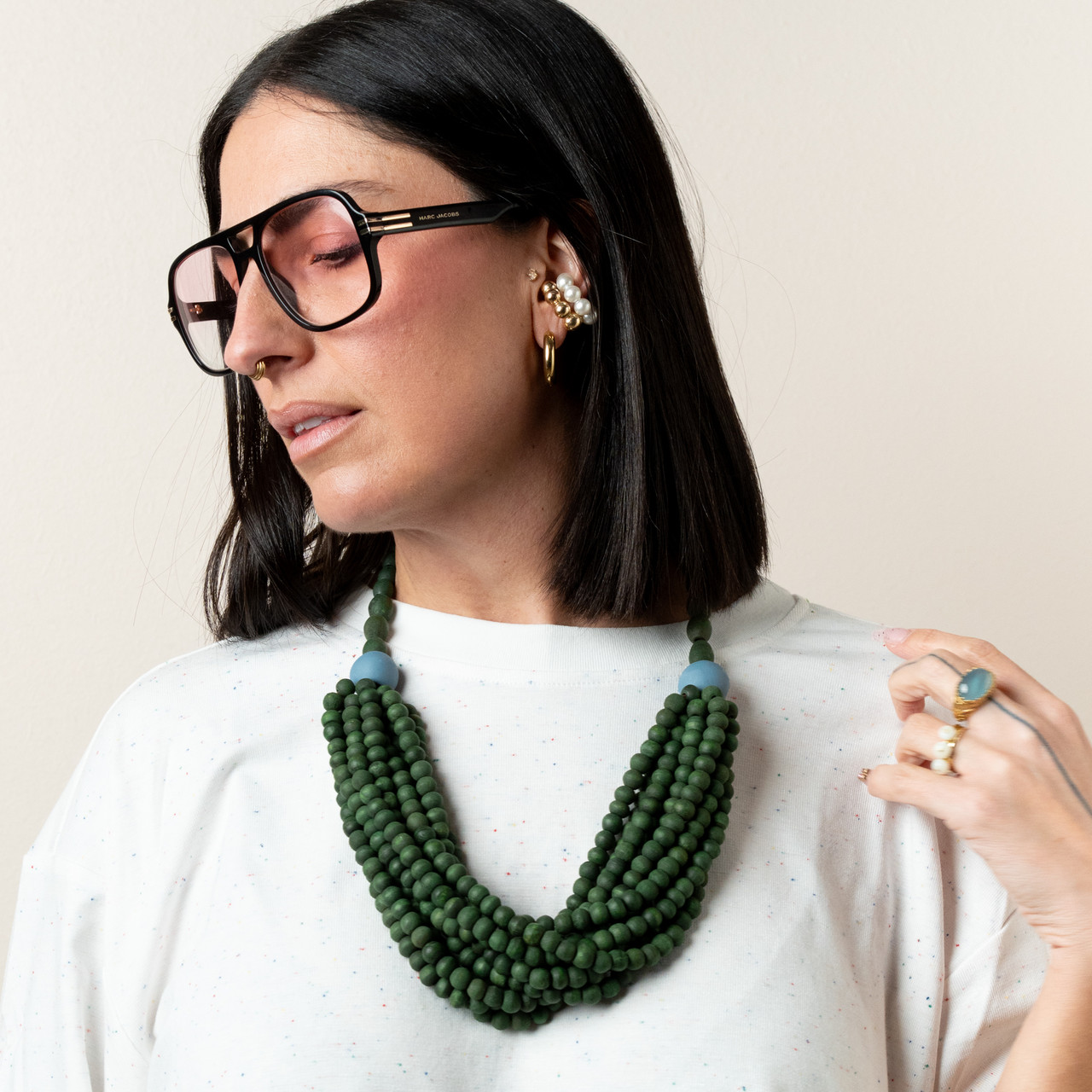 Collana elementi in legno verde -  - Le Conturbanti Concept Store
