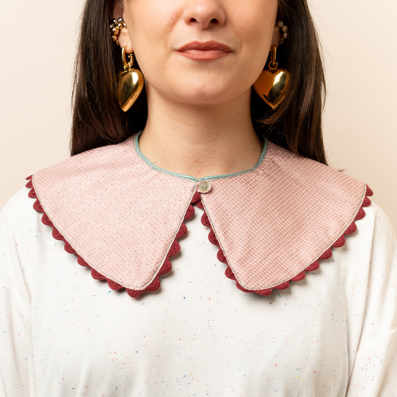 Colletto rosa a quadretti lurex -  - Le Conturbanti Concept Store