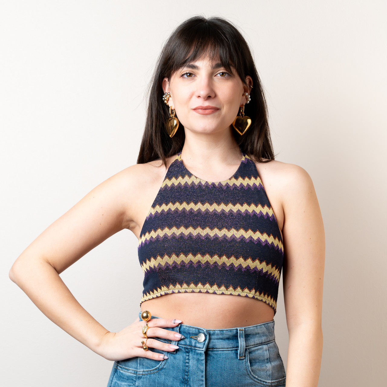 Top zig zag blu e giallo -  - Le Conturbanti Concept Store