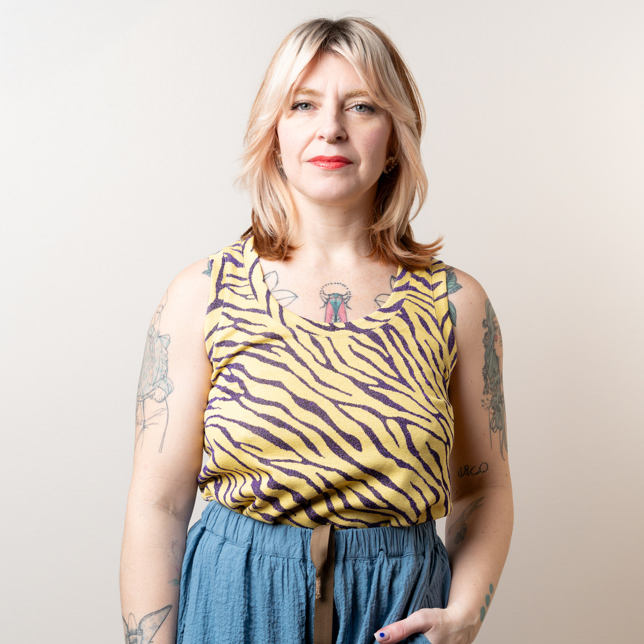 Canotta zebrata gialla -  - Le Conturbanti Concept Store