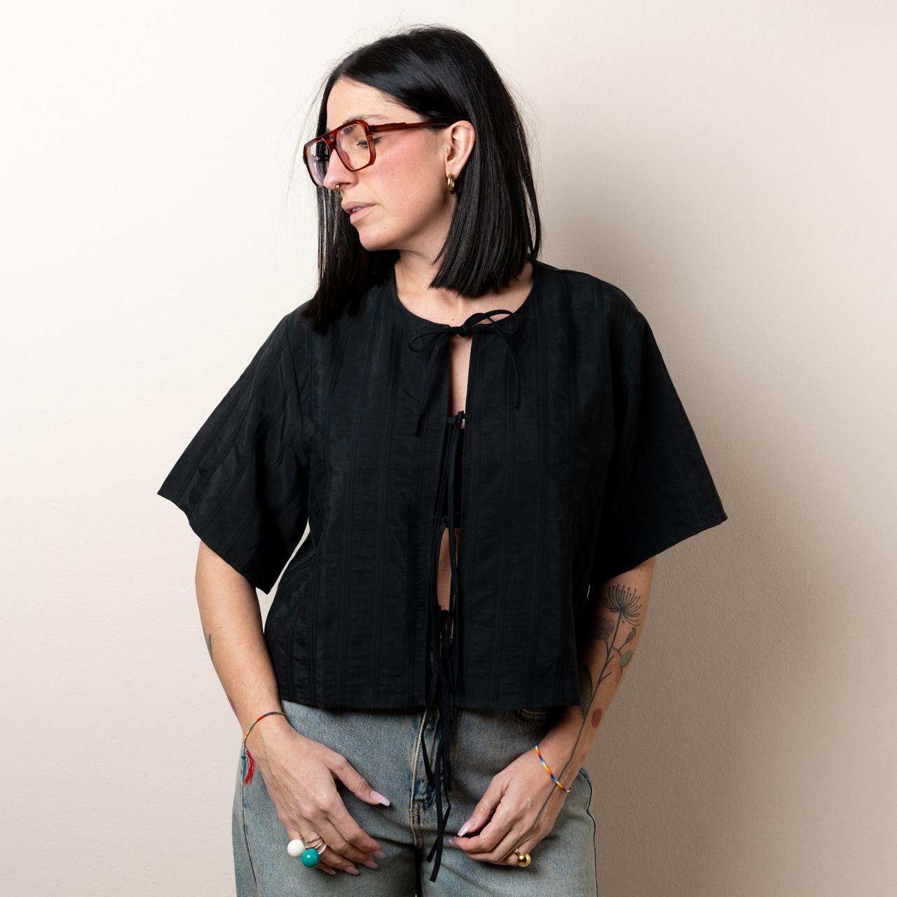 Camicia fiocchi nera -  - Le Conturbanti Concept Store