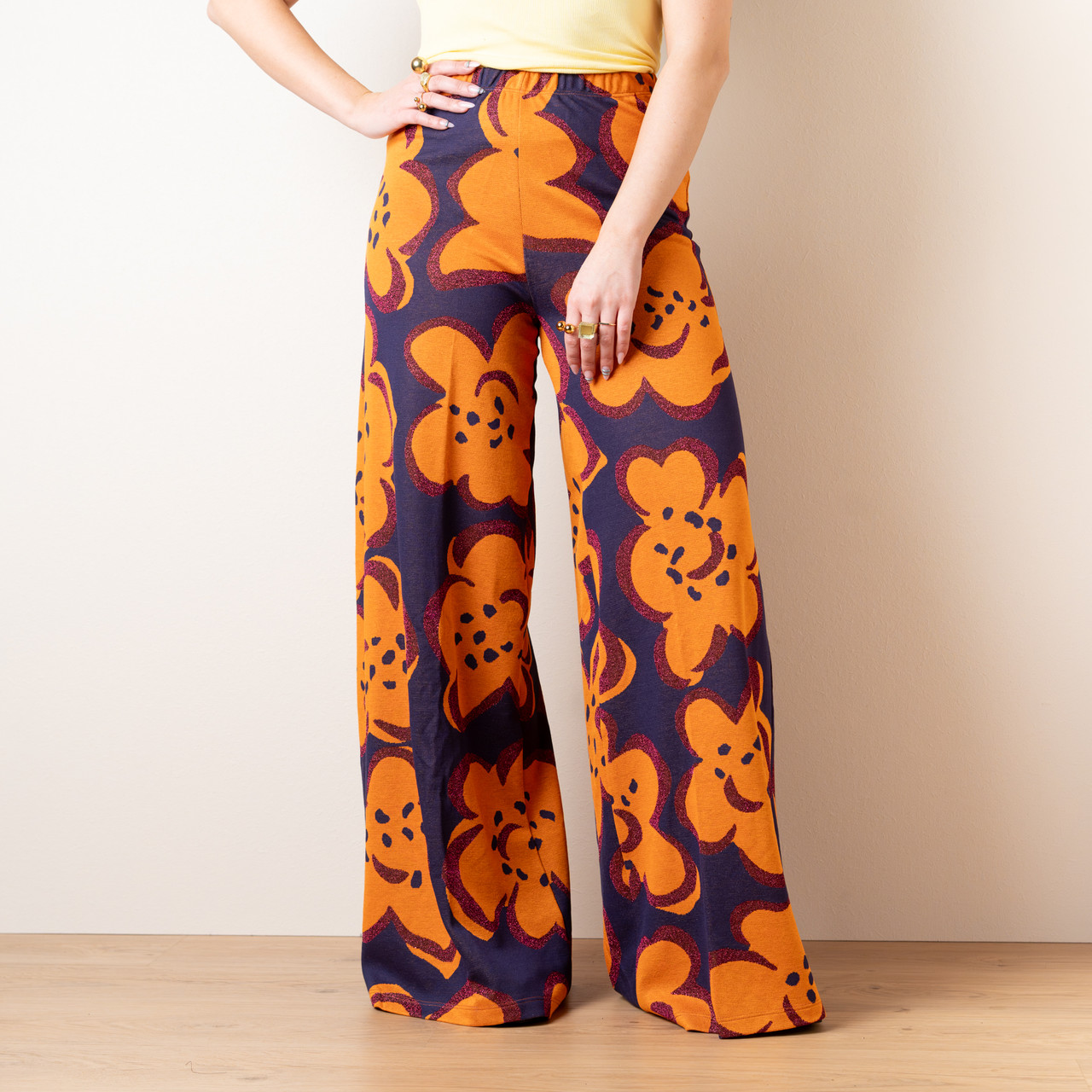 Pantaloni maxi fiore arancione -  - Le Conturbanti Concept Store