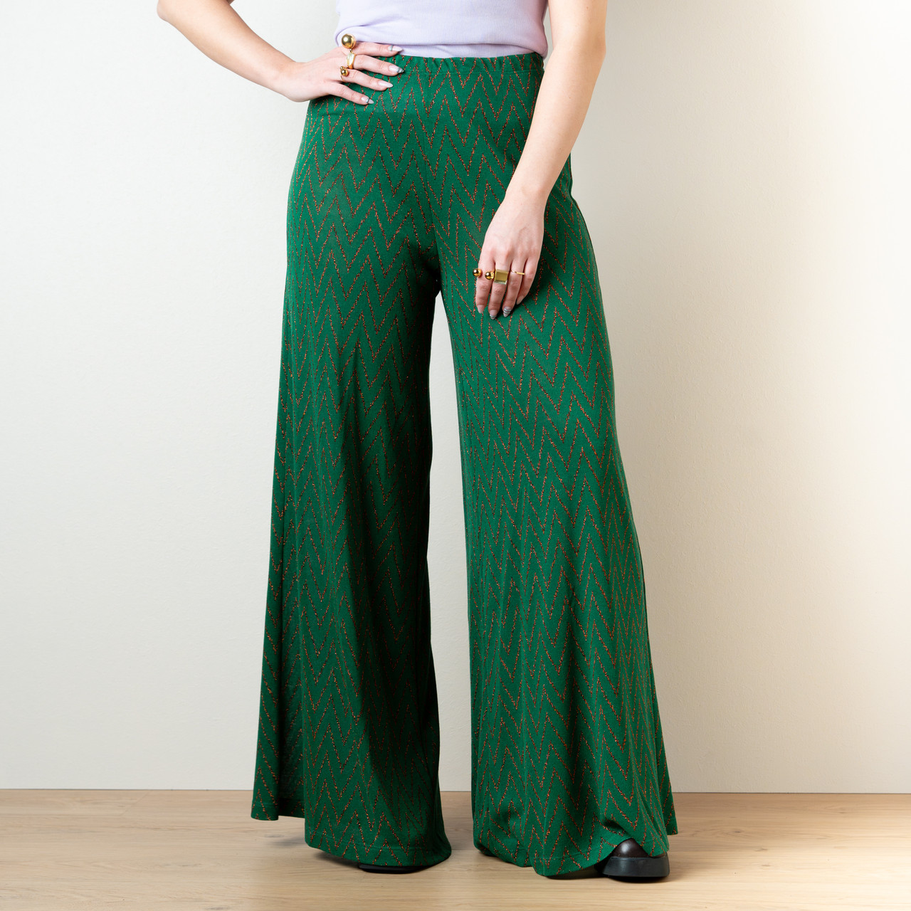 Pantaloni leggeri zig zag verdi -  - Le Conturbanti Concept Store