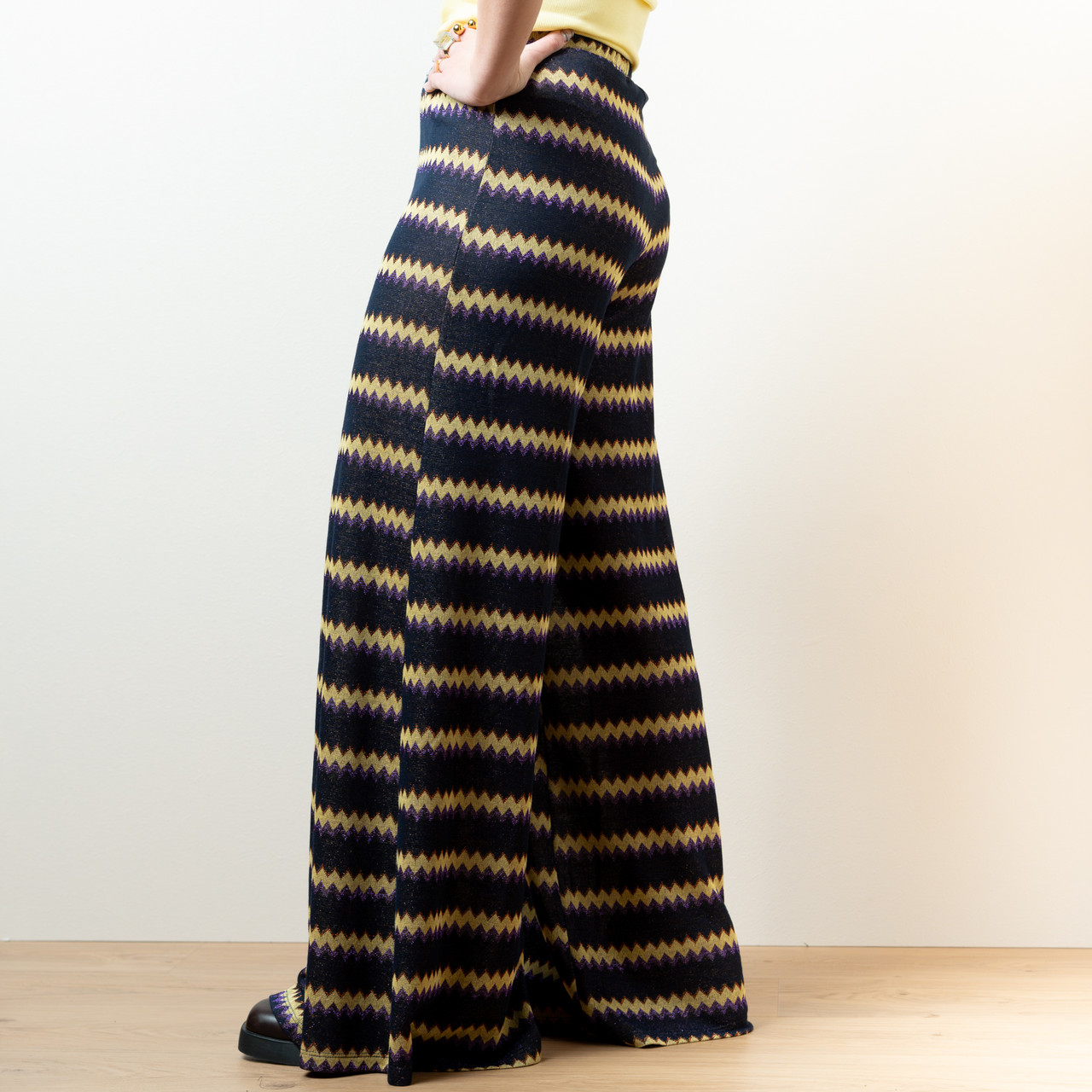 Pantaloni leggeri zig zag blu e giallo -  - Le Conturbanti Concept Store