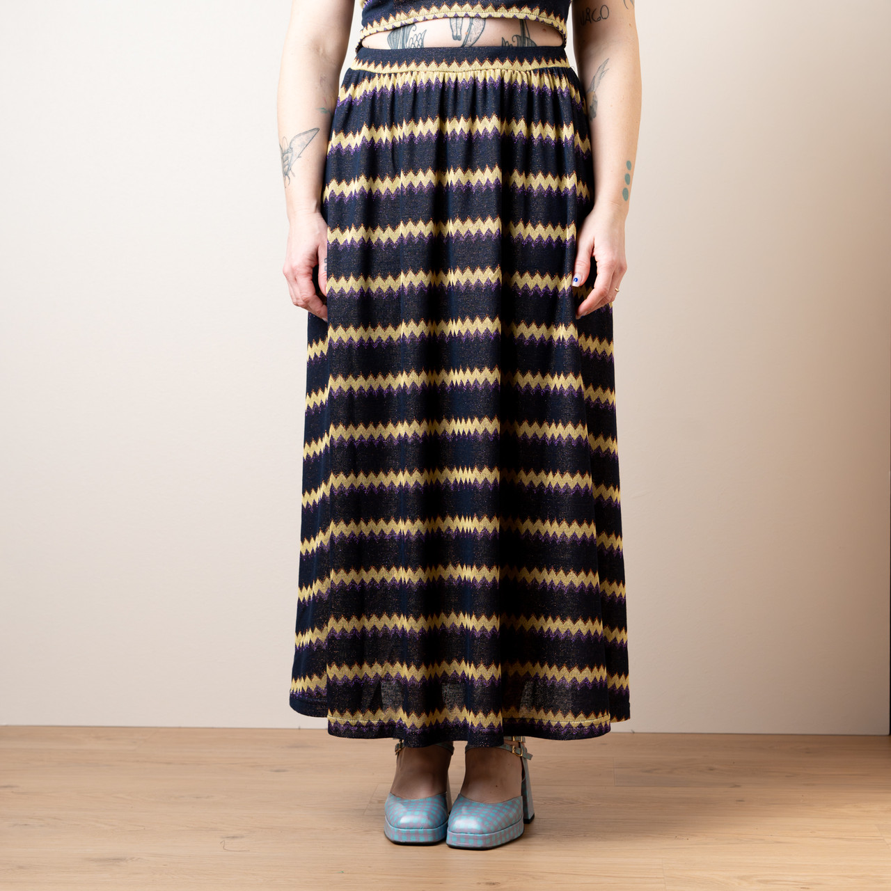 Gonna zig zag blu e giallo -  - Le Conturbanti Concept Store