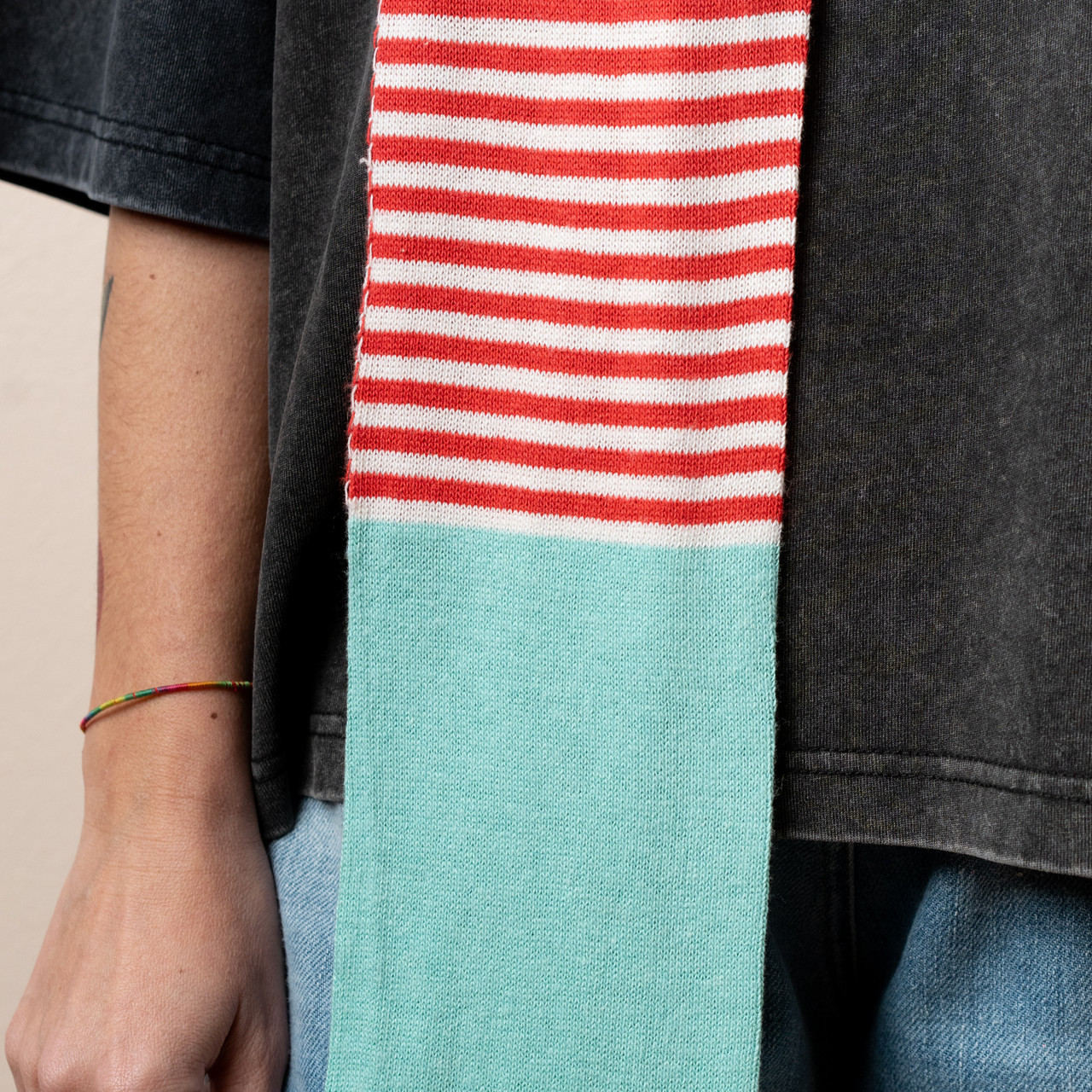 Sciarpa in cotone a righe rosse -  - Le Conturbanti Concept Store