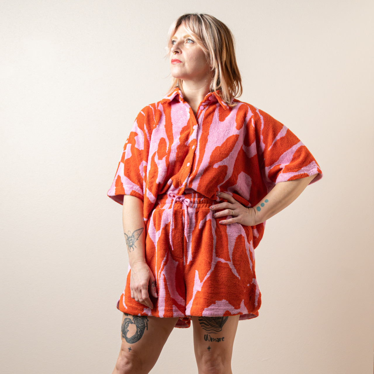 Camicia spugna rosa e arancione -  - Le Conturbanti Concept Store