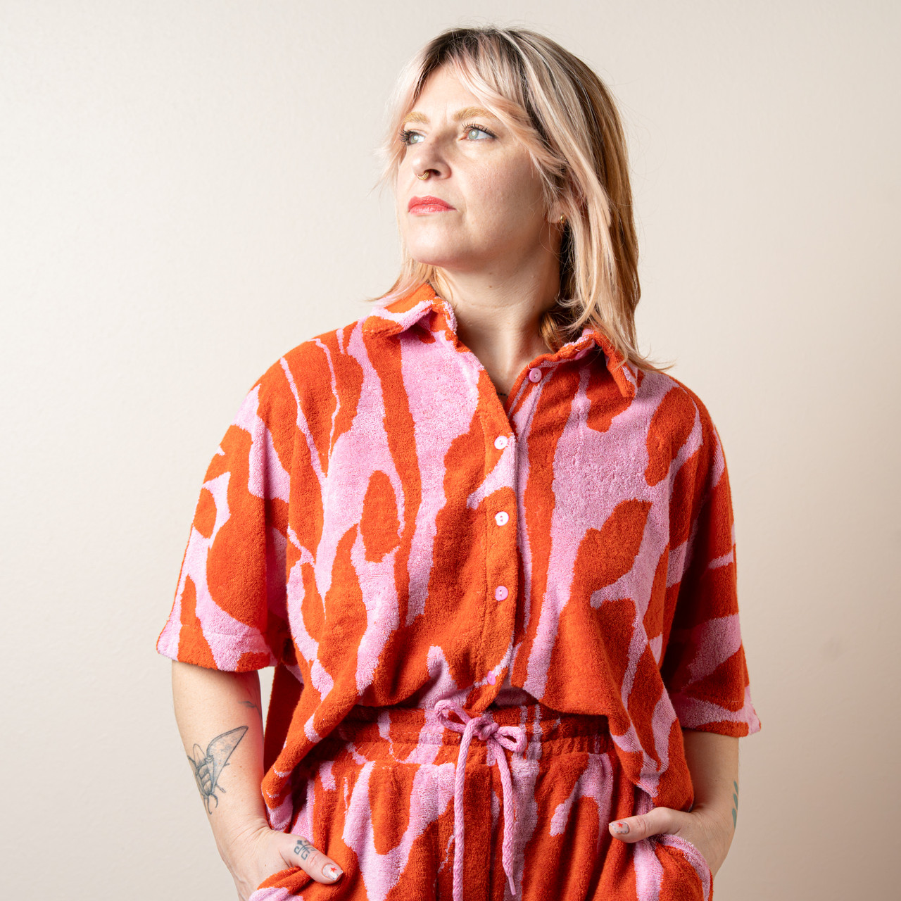 Camicia spugna rosa e arancione -  - Le Conturbanti Concept Store