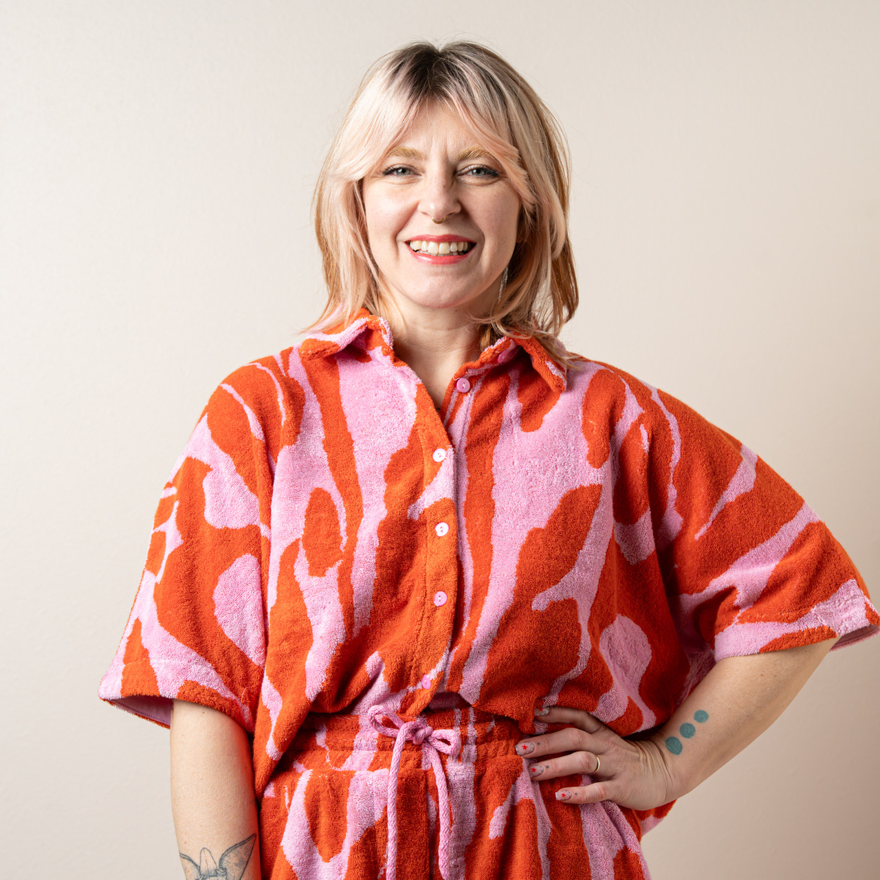 Camicia spugna rosa e arancione -  - Le Conturbanti Concept Store