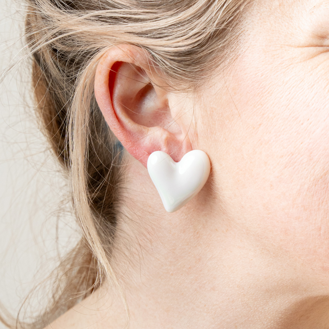 Orecchini cuore specchiato bianco -  - Le Conturbanti Concept Store