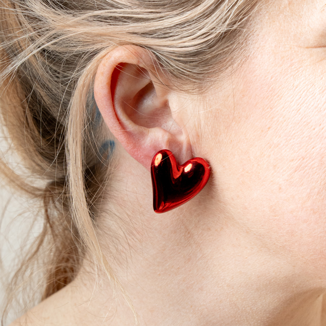 Orecchini cuore specchiato rosso -  - Le Conturbanti Concept Store