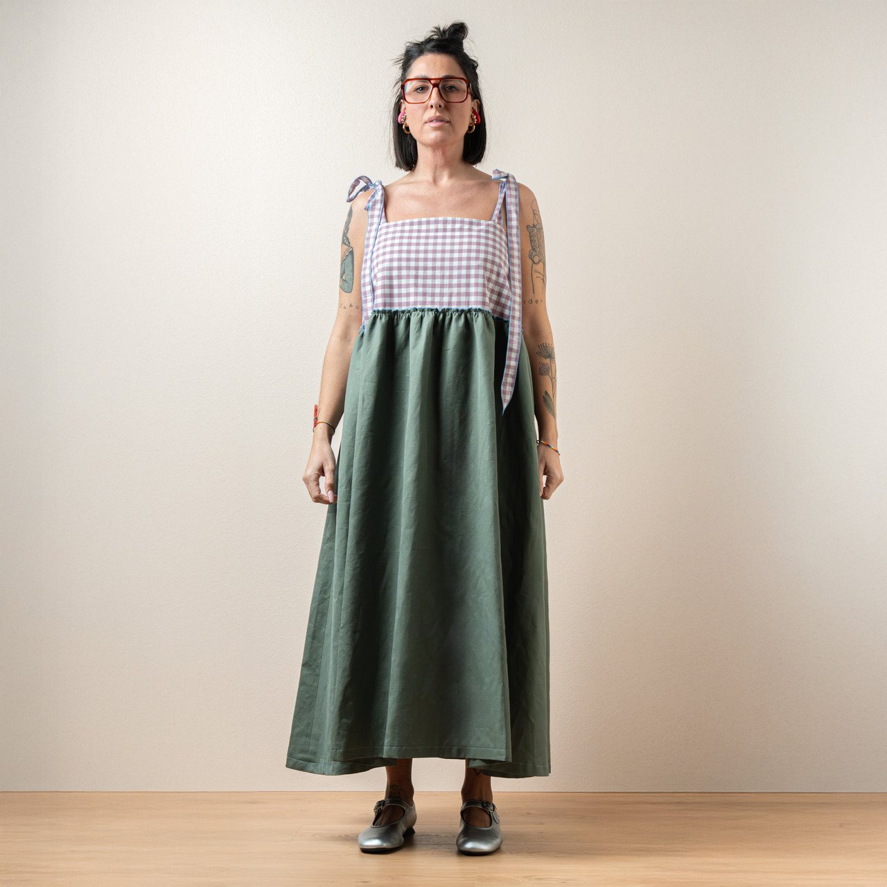 Abito fiocco vichy malva -  - Le Conturbanti Concept Store