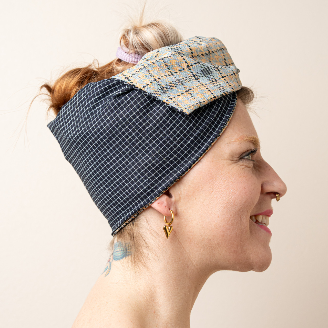 Turbante blu a quadretti -  - Le Conturbanti Concept Store