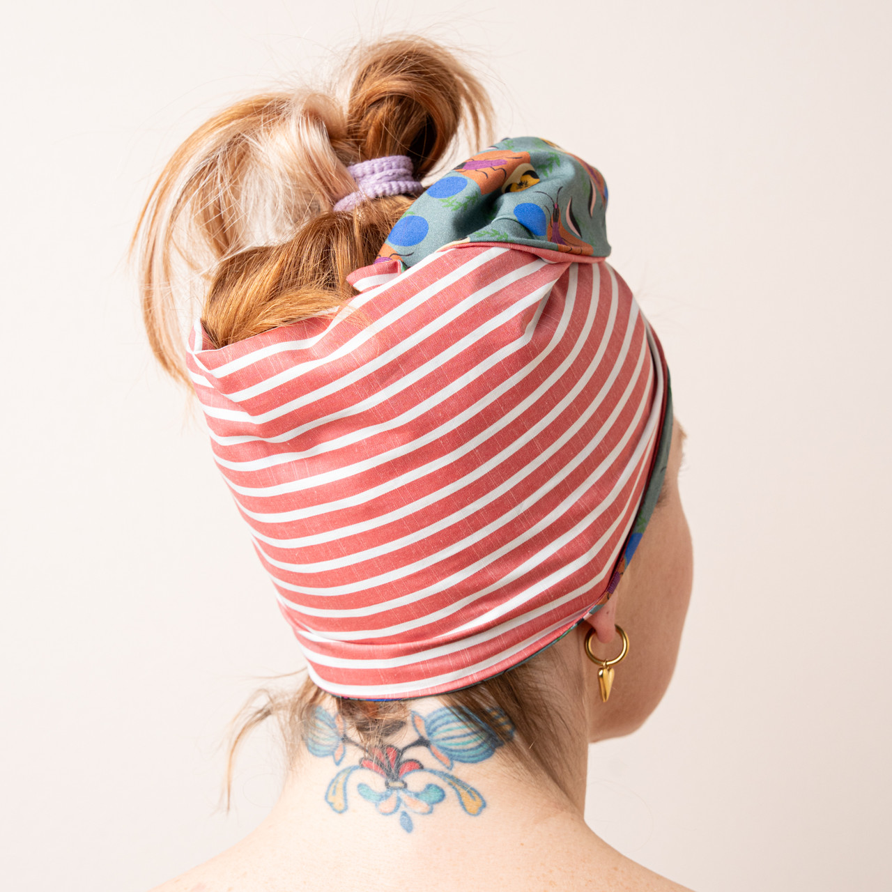 Turbante rosso a righe -  - Le Conturbanti Concept Store