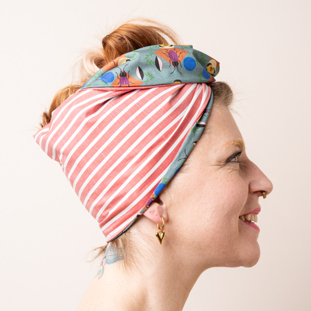 Turbante rosso a righe -  - Le Conturbanti Concept Store