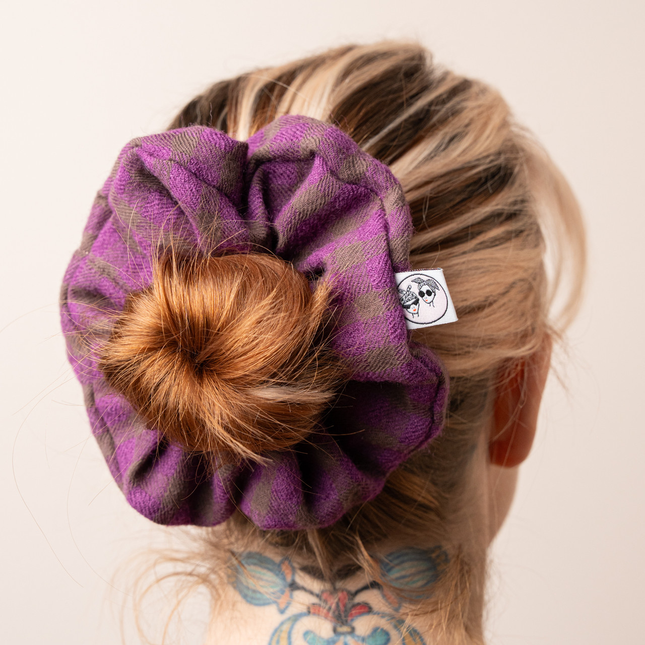 Scrunchie quadretto viola -  - Le Conturbanti Concept Store