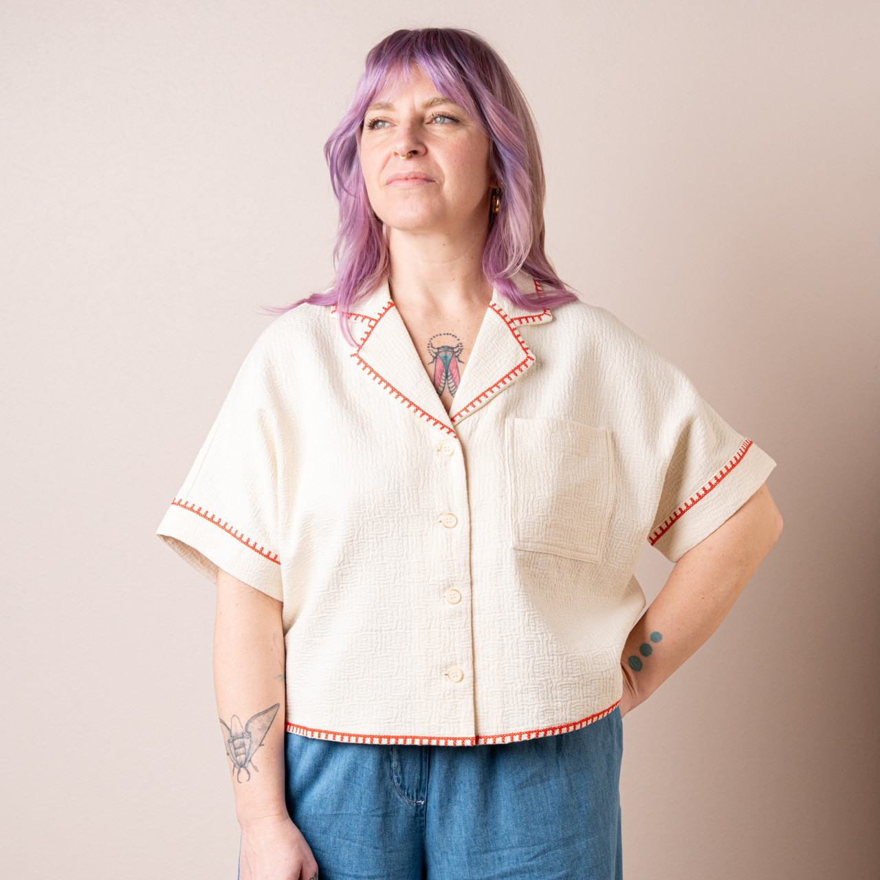 Camicia ricami rossi -  - Le Conturbanti Concept Store