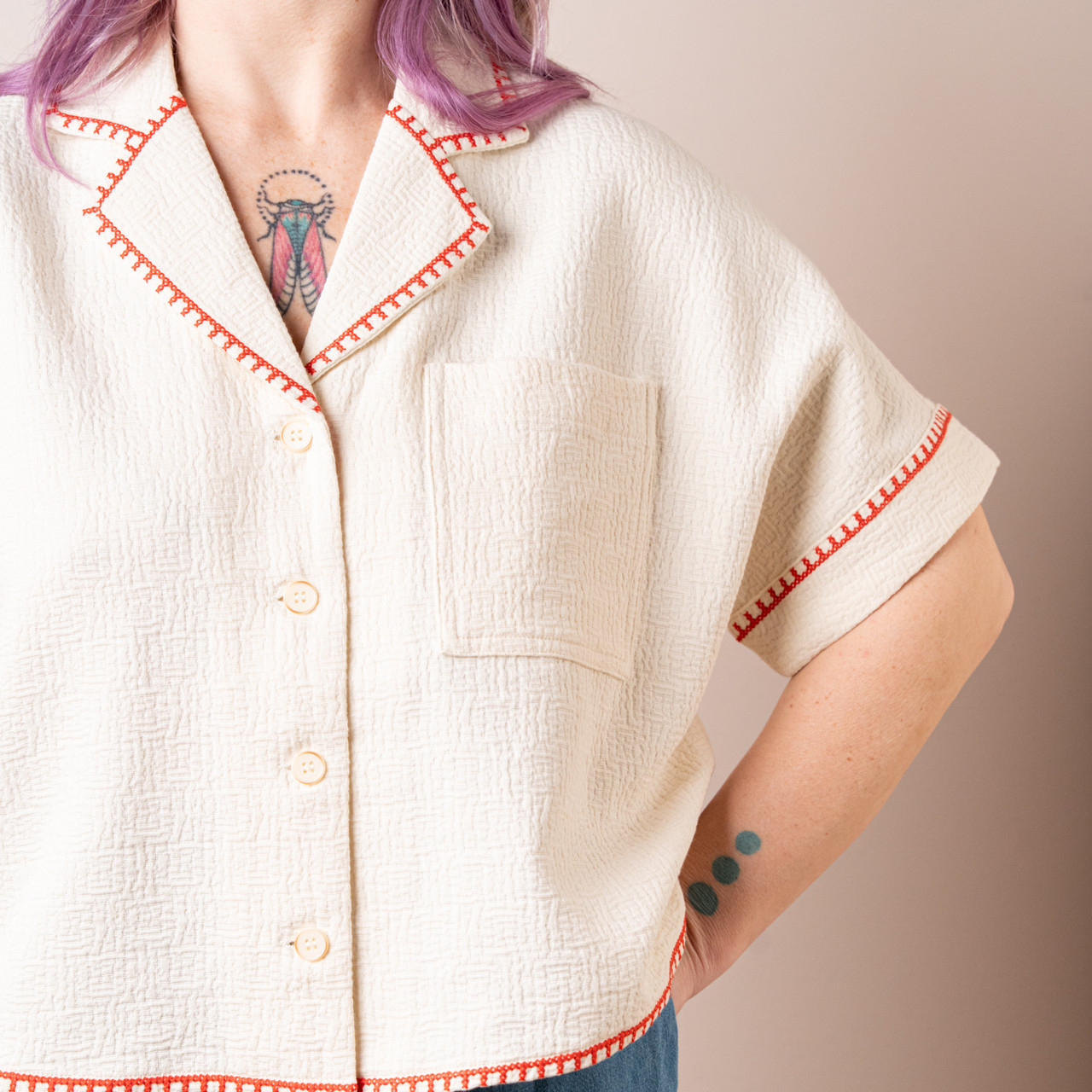 Camicia ricami rossi -  - Le Conturbanti Concept Store