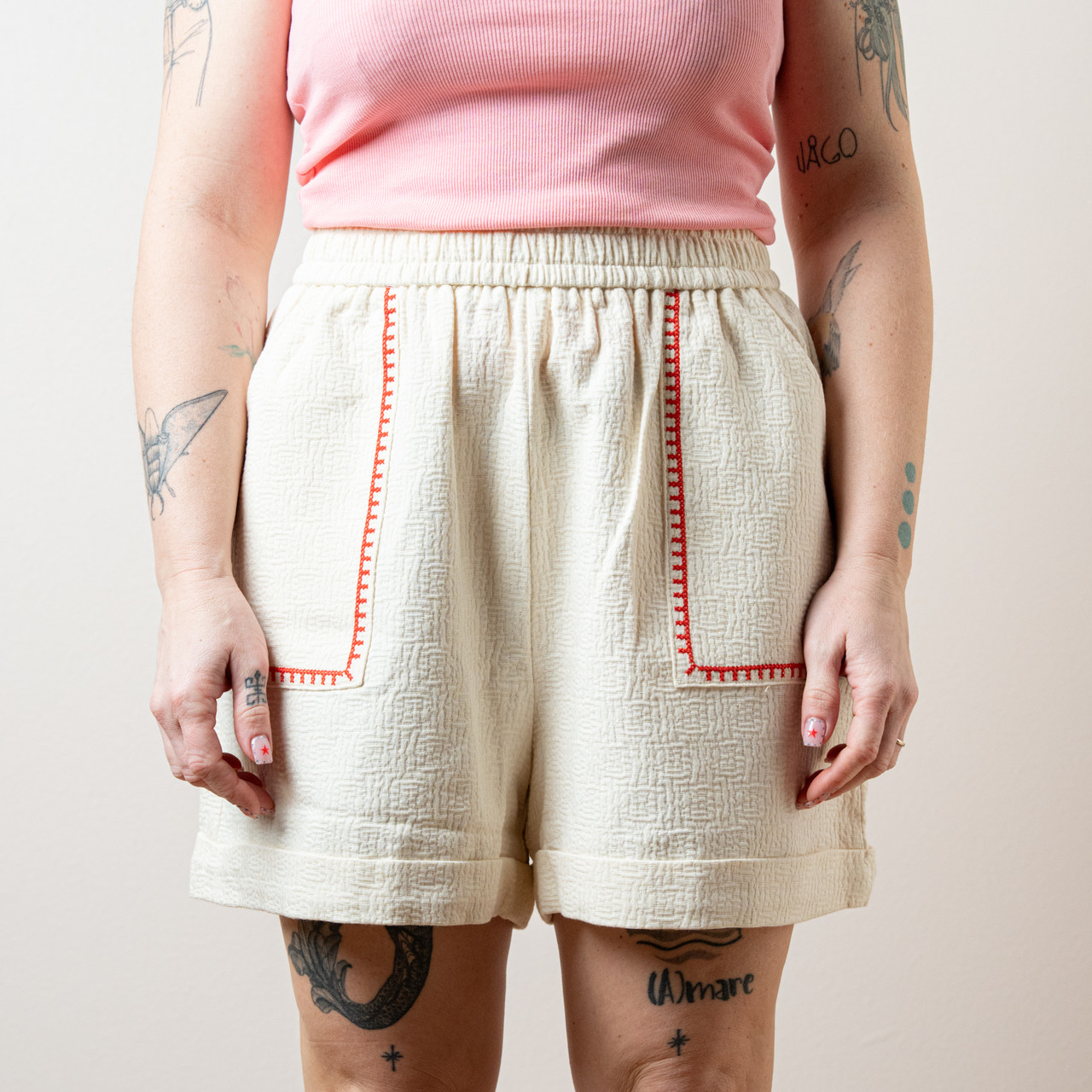 Shorts ricami rossi -  - Le Conturbanti Concept Store
