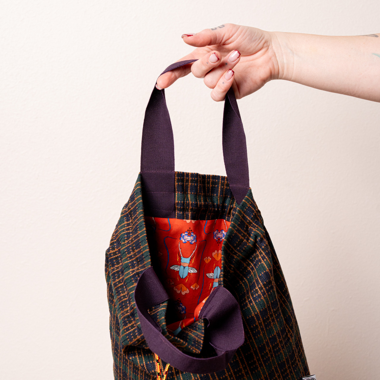Borsa a mano righe verdi e blu -  - Le Conturbanti Concept Store
