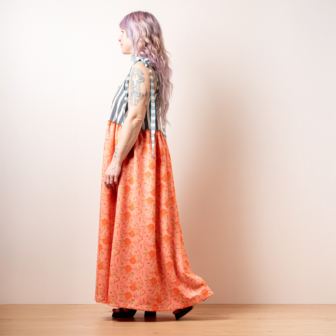 Abito fiocco righe grigie -  - Le Conturbanti Concept Store