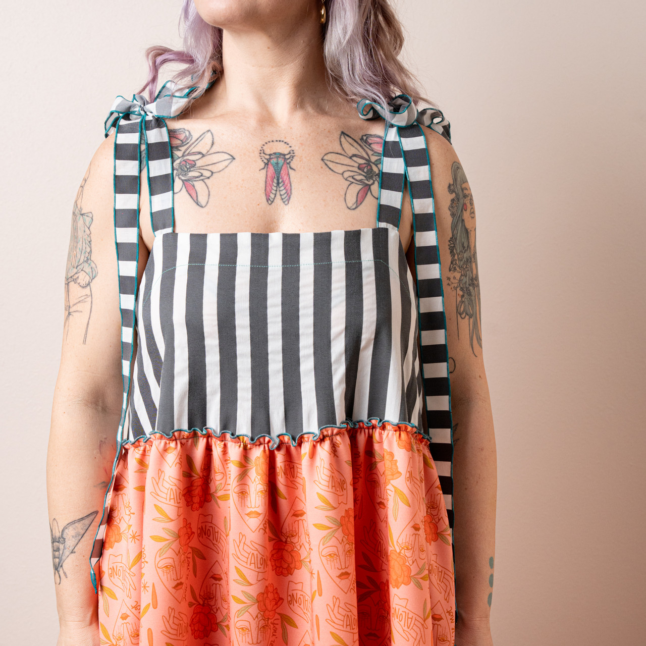 Abito fiocco righe grigie -  - Le Conturbanti Concept Store