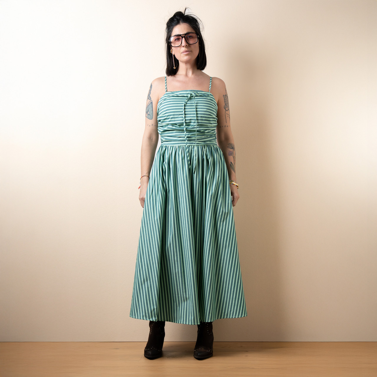 Abito lungo a righe verdi -  - Le Conturbanti Concept Store