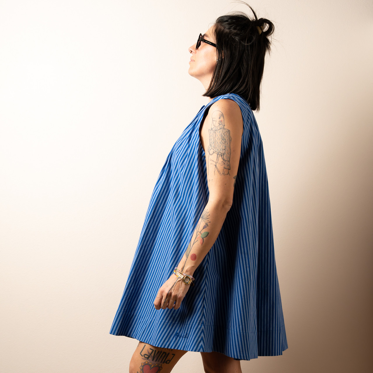 Abito corto a righe blu -  - Le Conturbanti Concept Store