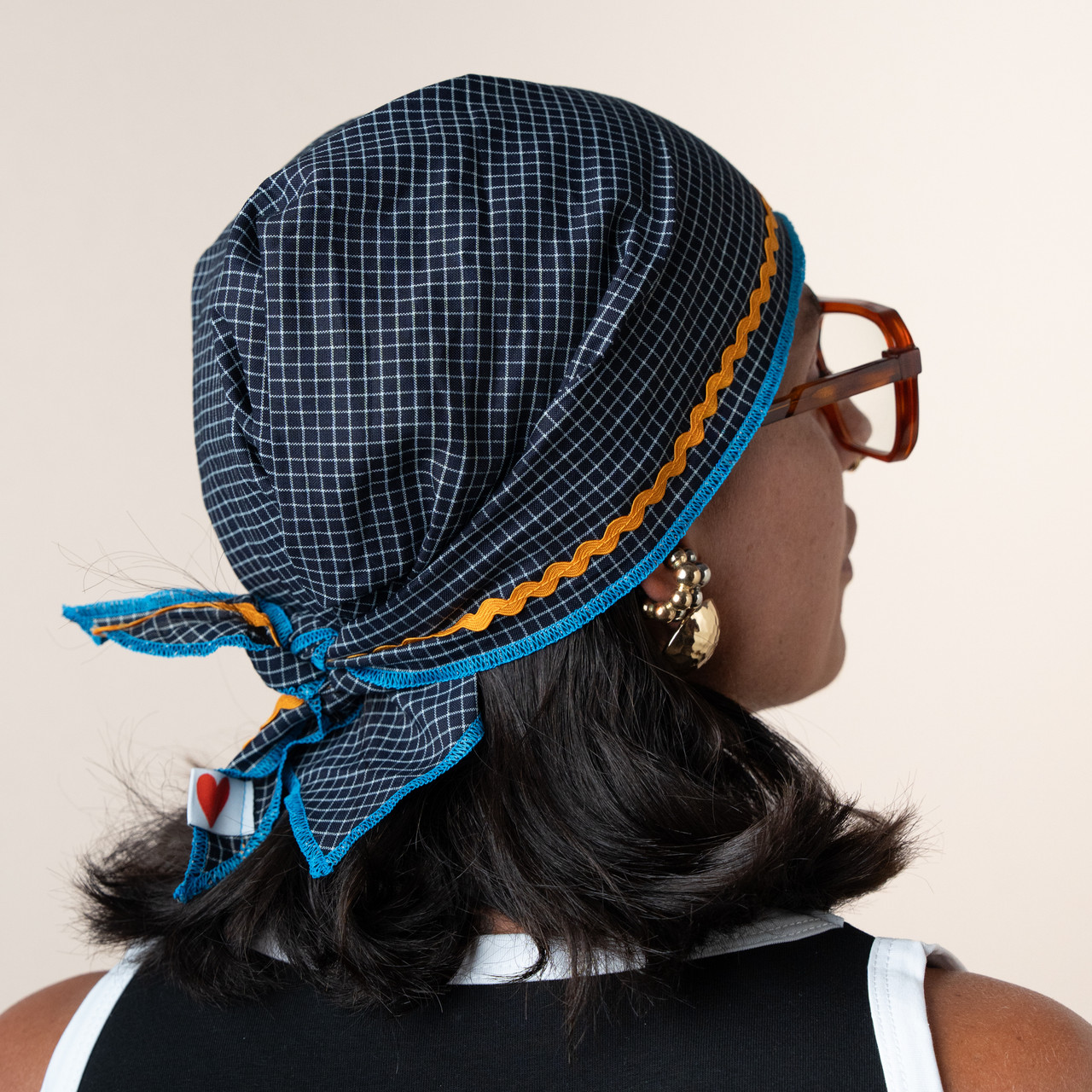 Bandana quadretti blu notte -  - Le Conturbanti Concept Store