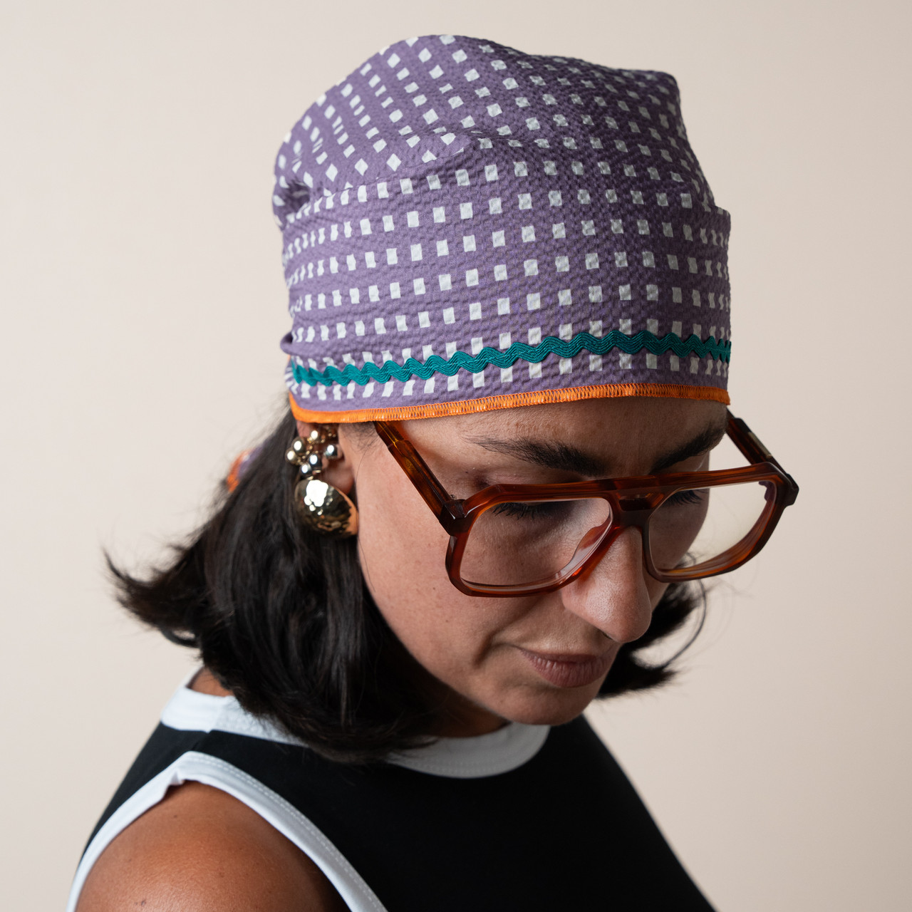 Bandana quadretti lilla -  - Le Conturbanti Concept Store