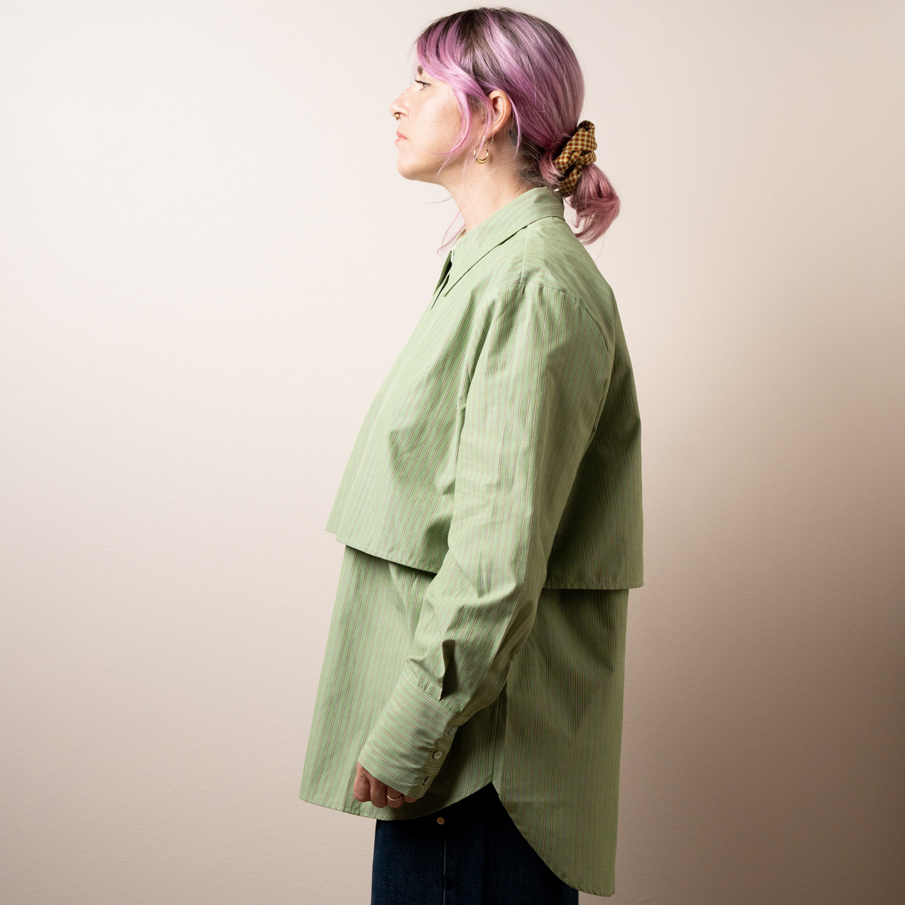 Camicia oversize a righe verde -  - Le Conturbanti Concept Store