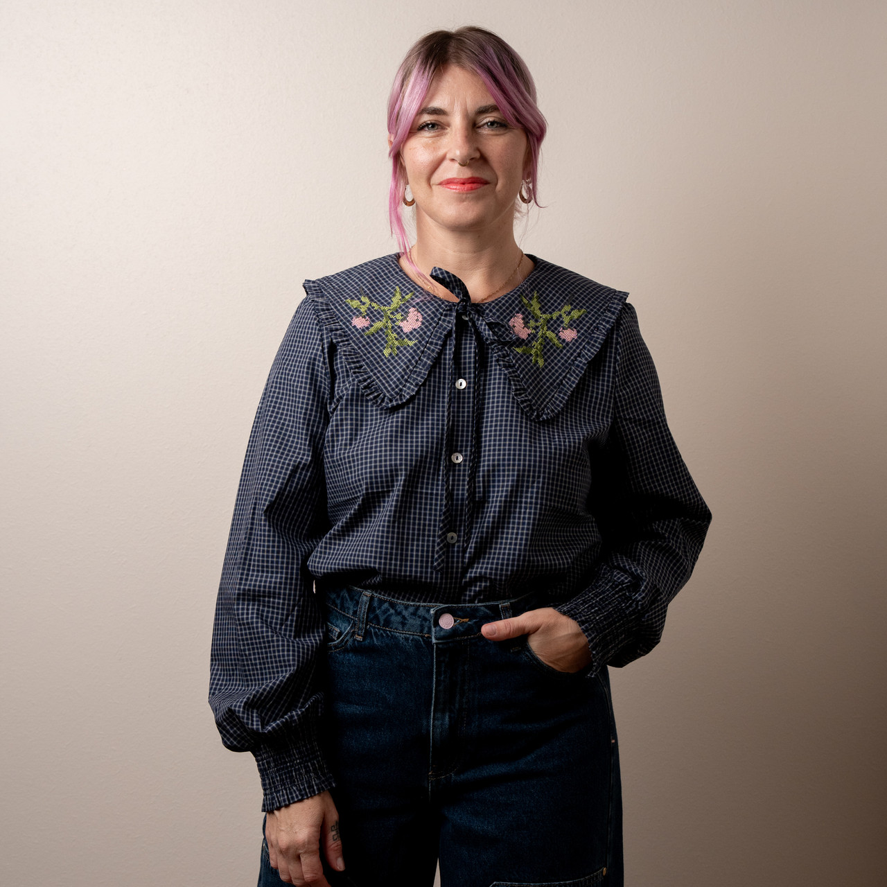 Camicia colletto quadretti blu -  - Le Conturbanti Concept Store