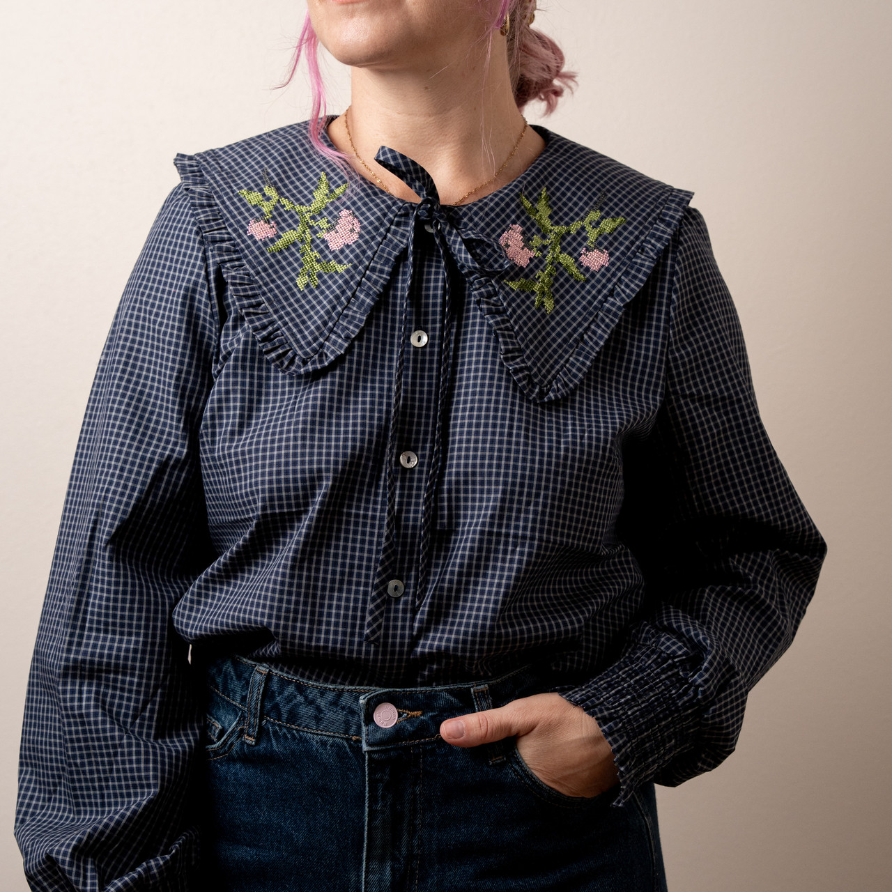 Camicia colletto quadretti blu -  - Le Conturbanti Concept Store