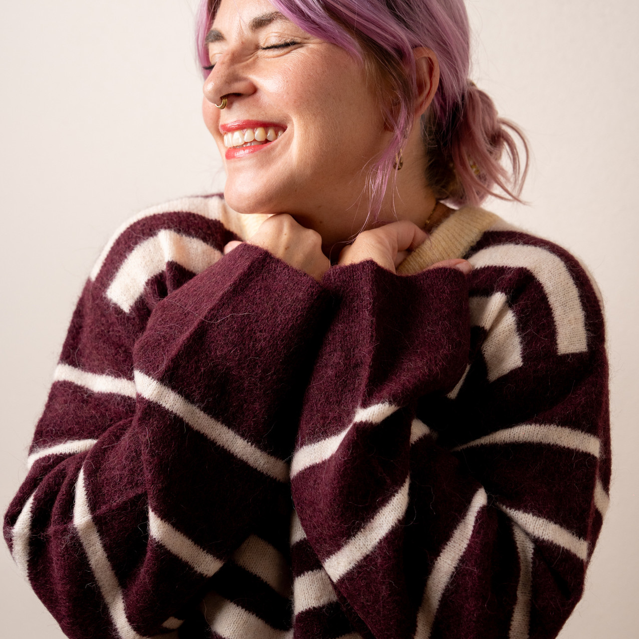 Maglione mix righe bordeaux -  - Le Conturbanti Concept Store
