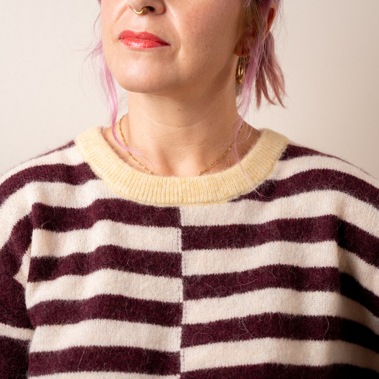 Maglione mix righe bordeaux -  - Le Conturbanti Concept Store