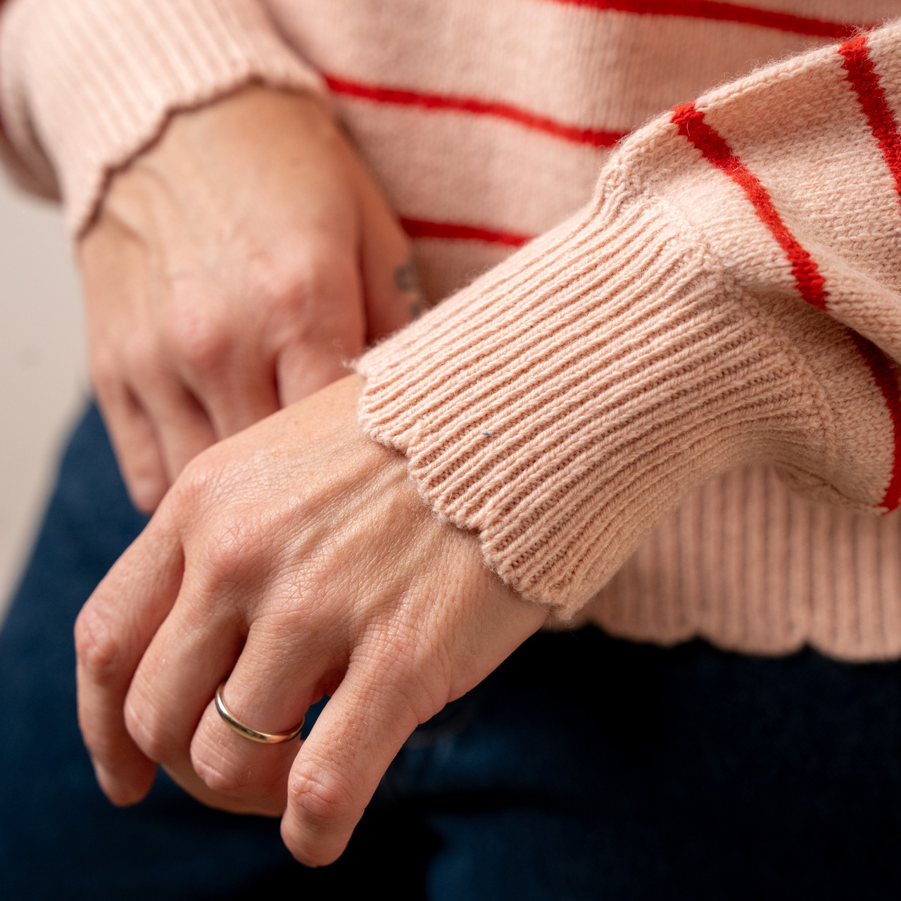 Maglione polo rosa a righe rosse -  - Le Conturbanti Concept Store