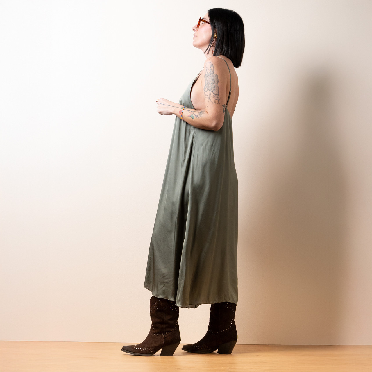 Abito sottoveste verde militare -  - Le Conturbanti Concept Store