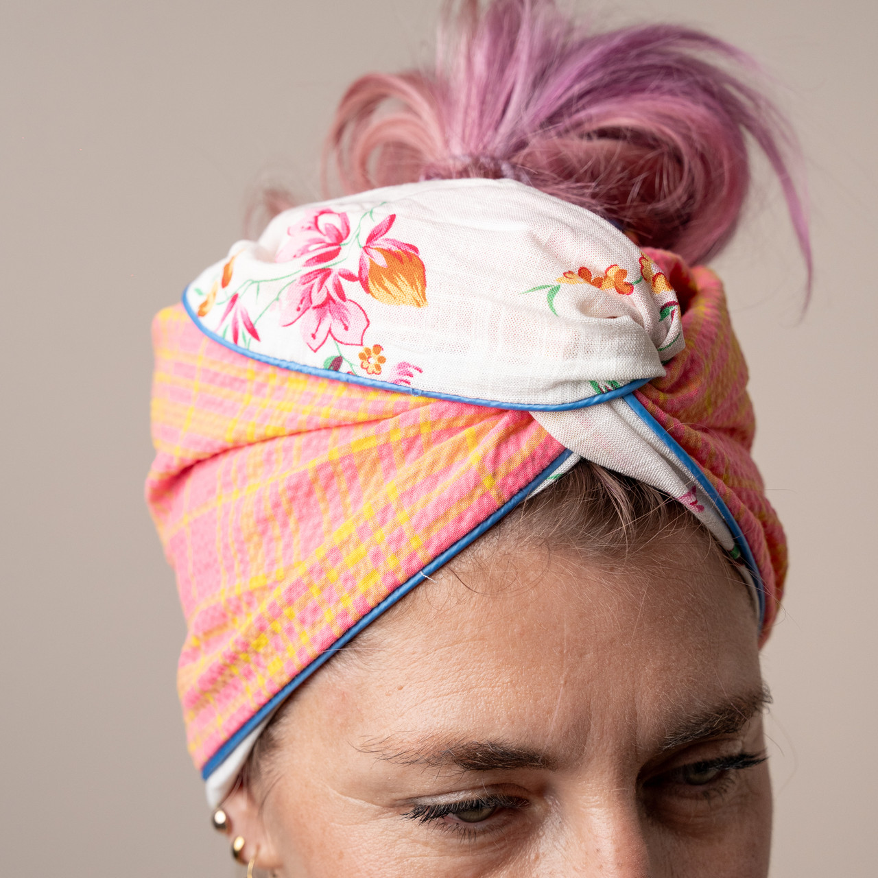 Turbante check fucsia -  - Le Conturbanti Concept Store