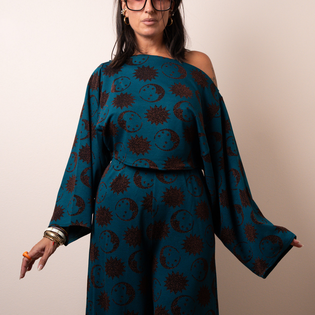Maglia crop ottanio sole e luna -  - Le Conturbanti Concept Store
