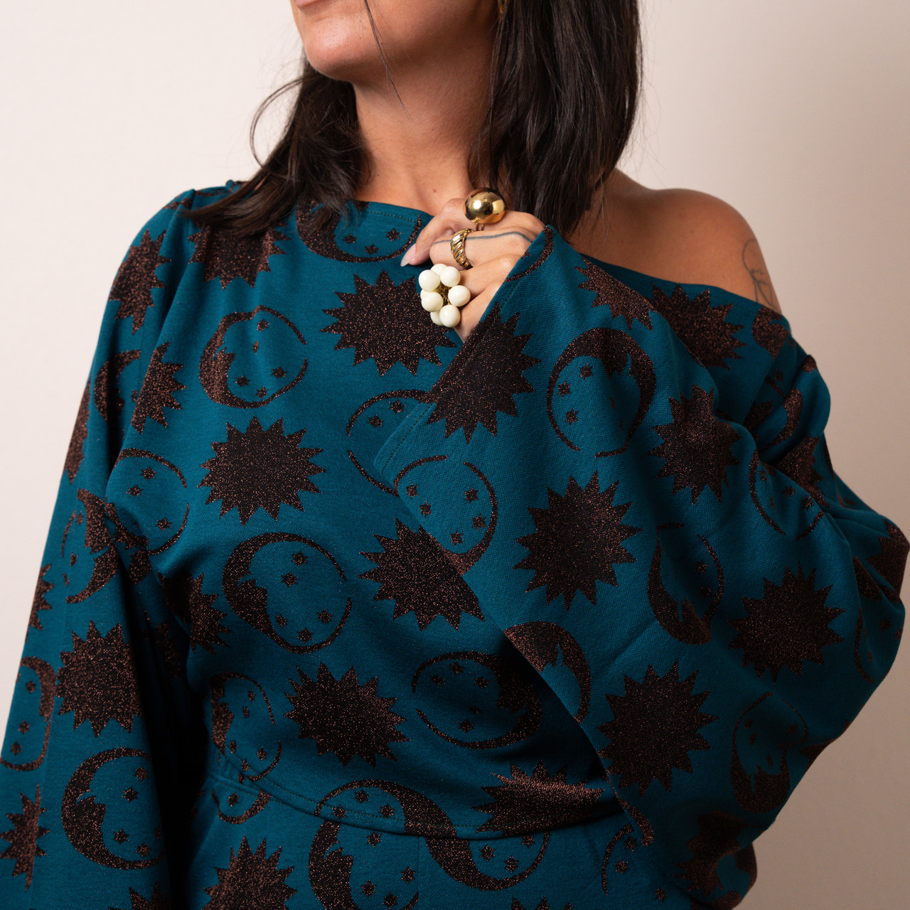 Maglia crop ottanio sole e luna -  - Le Conturbanti Concept Store