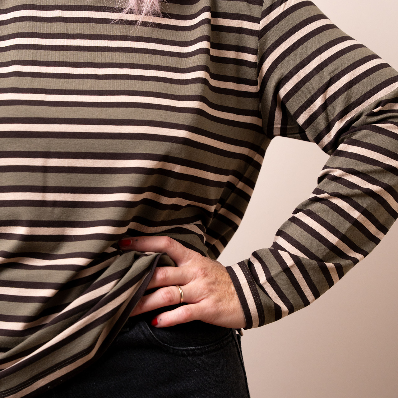 Maglia over a righe verde e beige -  - Le Conturbanti Concept Store
