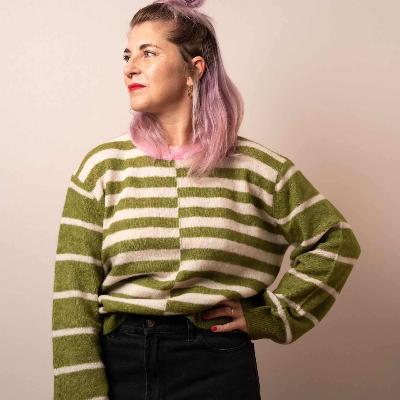 Maglione mix righe verdi -  - Le Conturbanti Concept Store