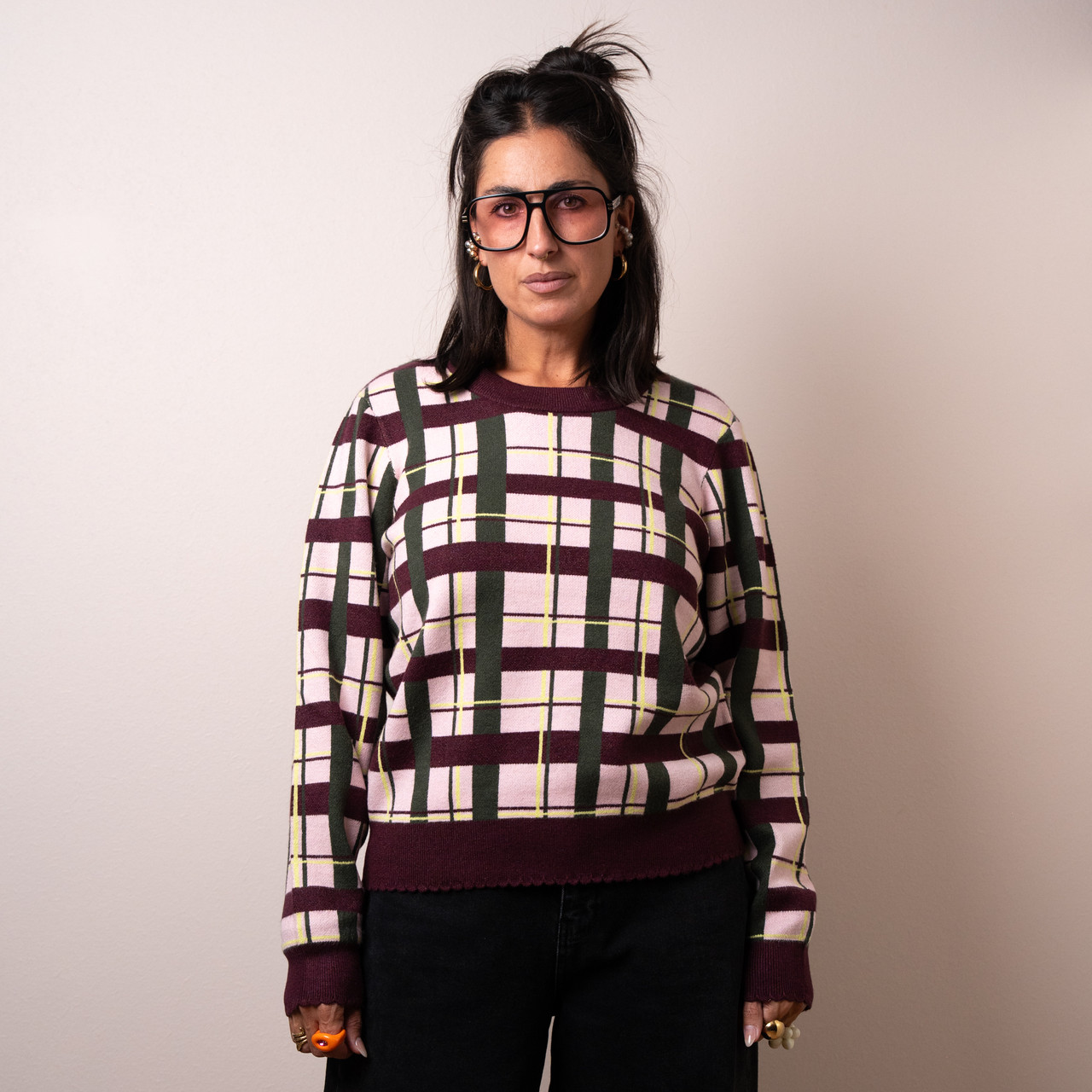 Maglione check rosa -  - Le Conturbanti Concept Store