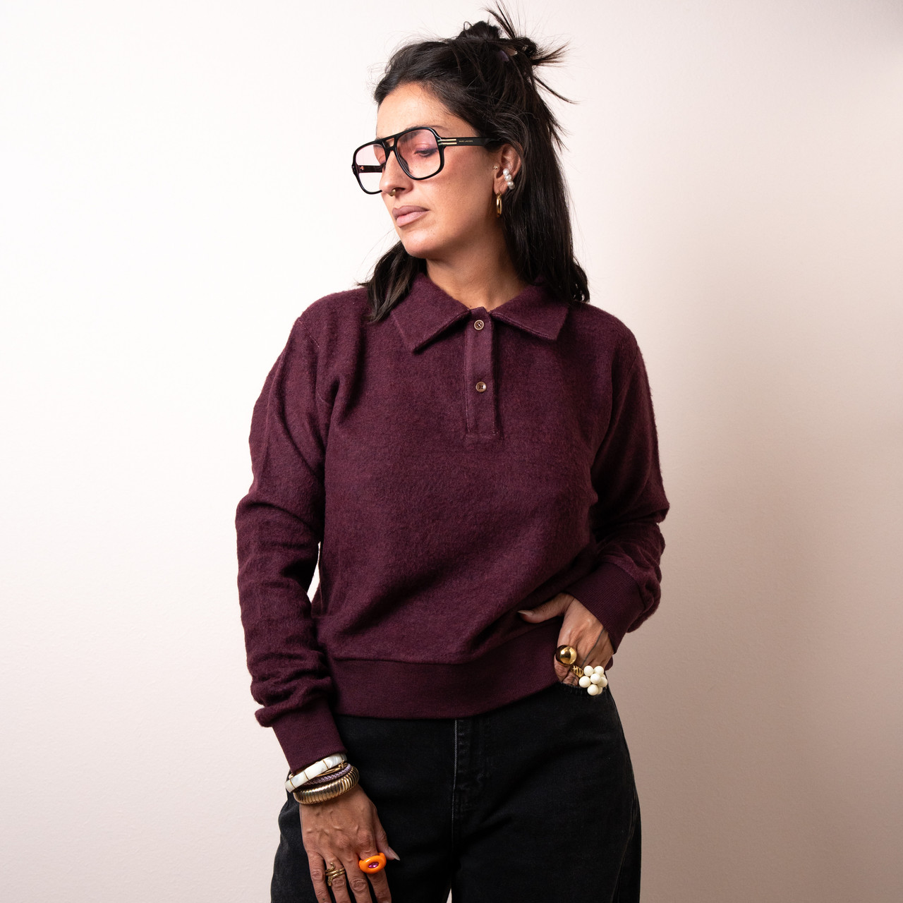 Maglione polo bordeaux -  - Le Conturbanti Concept Store