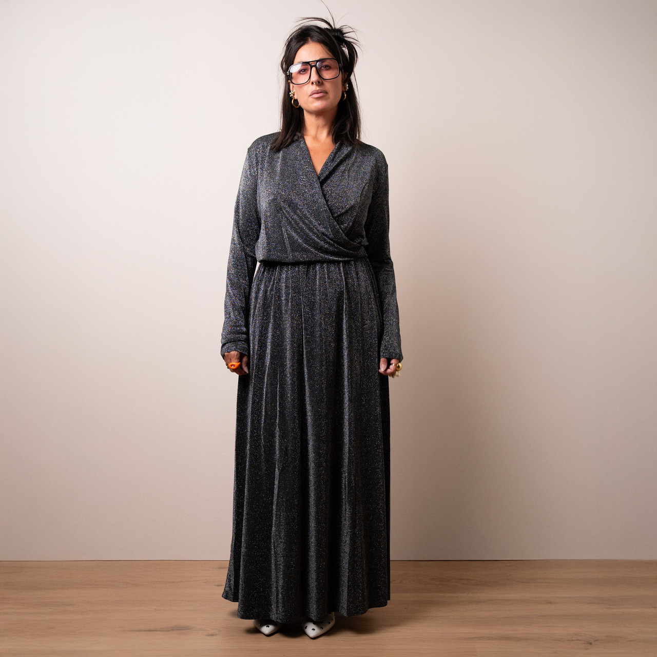 Abito lungo lurex argento -  - Le Conturbanti Concept Store