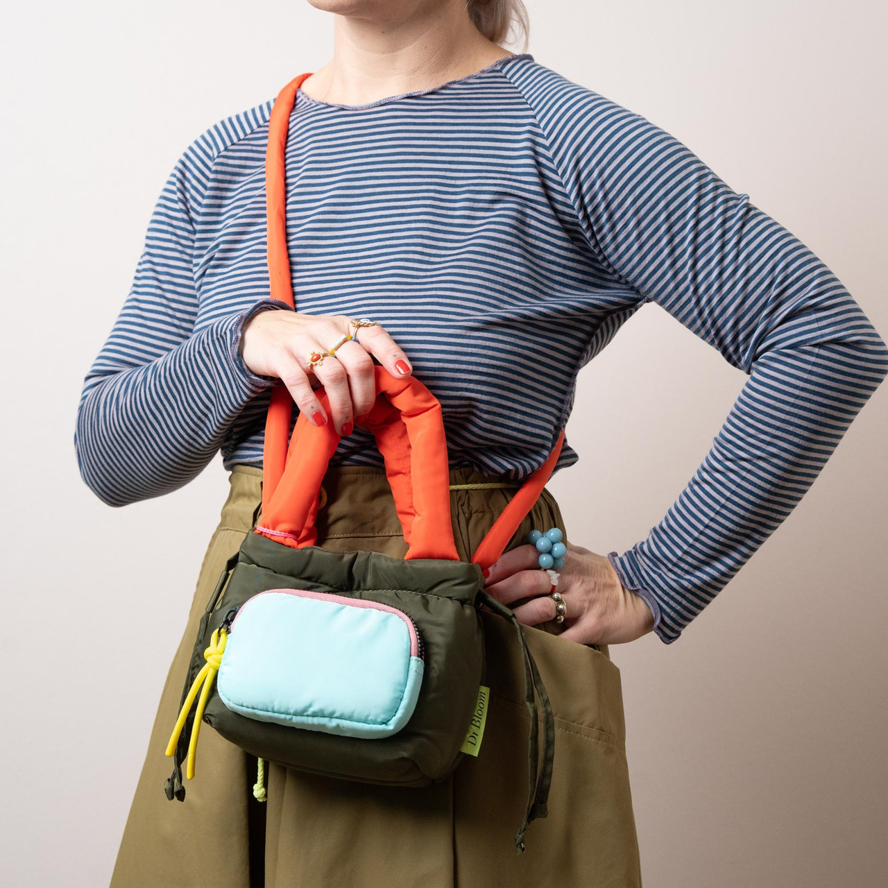 Borsa imbottita verde militare -  - Le Conturbanti Concept Store