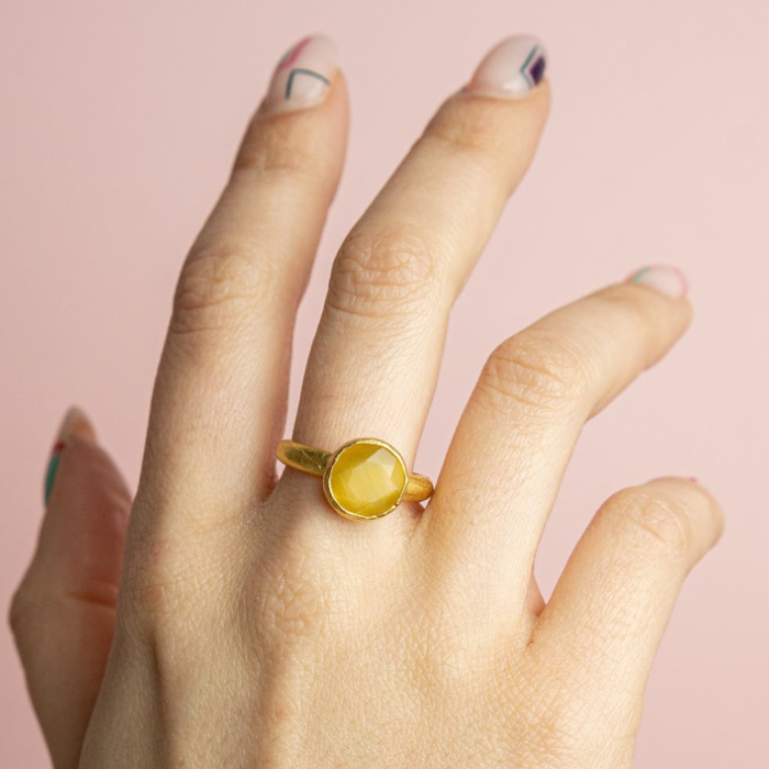 Anello Tondo Grande Giallo - Giallo - Le Conturbanti Concept Store