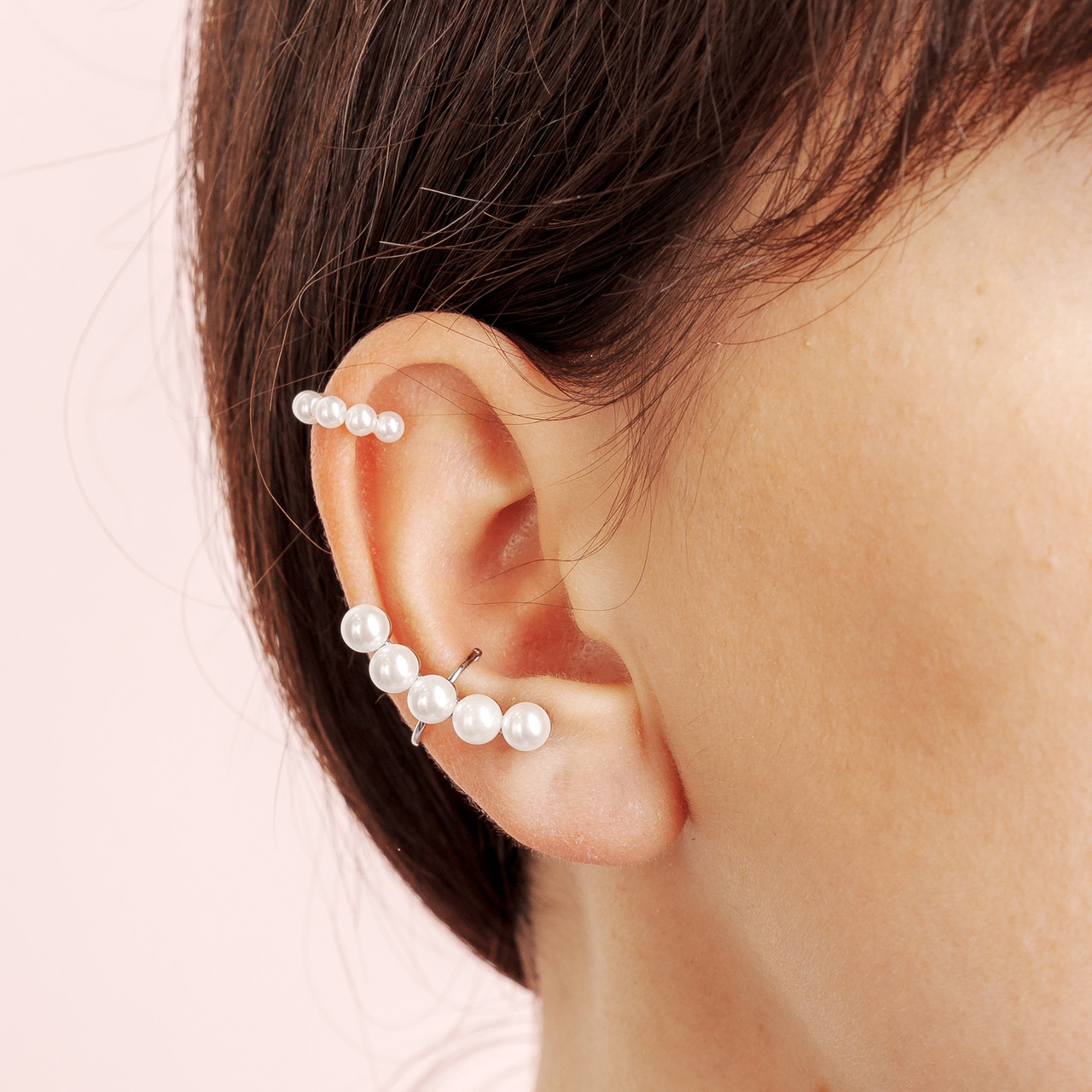 Earcuff perle M argento -  - Le Conturbanti Concept Store